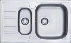 Franke Euroform évier EFN 651-78 Acier Inoxydable, 780x475 Mm + Siphon (101.0250.587)