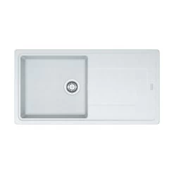 Franke Gemini GMD611-97 Evier 97x50 Cm Avec égouttoir Réversible, Fradura, Blanc (GMD611-97B)