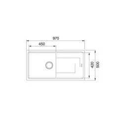 Franke Gemini GMD611-97 Evier 97x50 Cm Avec égouttoir Réversible, Fradura, Gris (GMD611-97SE) -Franke gemini gmd611 97 evier 97x50 cm avec egouttoir reversible fradura gris gmd611 97se 1
