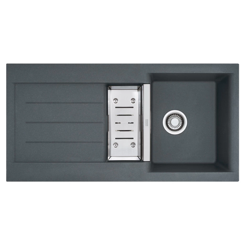 Franke JAG 651 JAG 651 Evier De Cuisine Avec Cuve + Vide Sauce Intégré, 51x100cm, Fragranit+, Graphite (114.0074.668) 3 Franke JAG 651 JAG 651 Evier De Cuisine Avec Cuve + Vide Sauce Intégré, 51x100cm, Fragranit+, Graphite (114.0074.668)