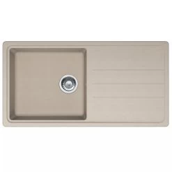 Franke Janus JND 611-100 Evier 97x50cm Avec égouttoir Réversible, Tectonite, Crème (JND611-100KR)