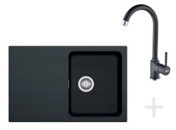 Franke Kit De Cuisine T30, Évier En Tectonite OID 611-78, Noir + Mitigeur FP 9900, Noir (114.0366.039)