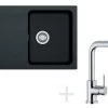 Franke Kit De Cuisine T32, Évier En Tectonite OID 611-78, Noir + Mitigeur FN 0147, Chromé (114.0366.065)