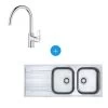 Franke Kit Evier Euroform EFN 621 à Encastrer, 1160×475 Mm, Acier Inoxydable + Mitigeur Bauloop, Col De Cygne (EFN621-Bauloop) -Franke kit evier euroform efn 621 a encastrer 1160475 mm acier inoxydable mitigeur bauloop col de cygne efn621 bauloop