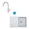Franke Kit Évier Orion à Encastrer En Tectonite, 780x500mm, Blanc Artic + Mitigeur Grohe Bauloop, Col De Cygne, Chrome -Franke kit evier orion a encastrer en tectonite 780x500mm blanc artic mitigeur grohe bauloop col de cygne chrome