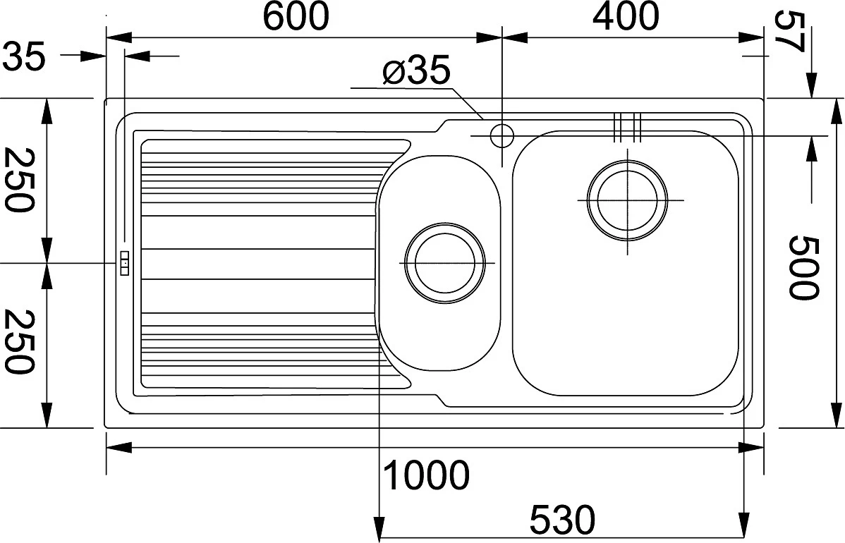 Franke LOGICA - évier LLX 651/2, 1000x500mm, Gauche + Siphon (101.0120.189) 4 Franke LOGICA - évier LLX 651/2, 1000x500mm, Gauche + Siphon (101.0120.189) – Image 2