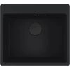 Franke Maris MRG 610-54 Evier à Encastrer 59x50cm, Avec Bonde Et Siphon Gain De Place, En Fragranit+, Noir Mat + Cache Bonde -Franke maris mrg 610 54 evier a encastrer 59x50cm avec bonde et siphon gain de place en fragranit noir mat cache bonde