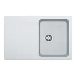 Franke Orion Evier à Encastrer En Tectonite, 780mmx500mm, Blanc Artic (OID 611-78)