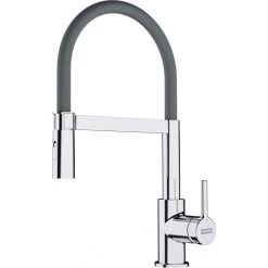 Franke Orion Evier De Cuisine 2 Bacs Avec égouttoir, Tectonite, Gris + Mitigeur 205x410mm Semi-pro, Douchette Extractible, Chrome/Gris -Franke orion evier de cuisine 2 bacs avec egouttoir tectonite gris mitigeur 205x410mm semi pro douchette extractible chromegris 3