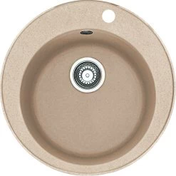 Franke RONDO - Fragranit évier ROG 610-41 Beige Sable, 510mm, Cuve Ronde (114.0284.724)