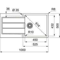 Franke Sirius 2.0 S2D 611-100 Tectonite évier à Encastrer 1 Bac, Avec égouttoir, Noir -Franke sirius 20 s2d 611 100 tectonite evier a encastrer 1 bac avec egouttoir noir 2