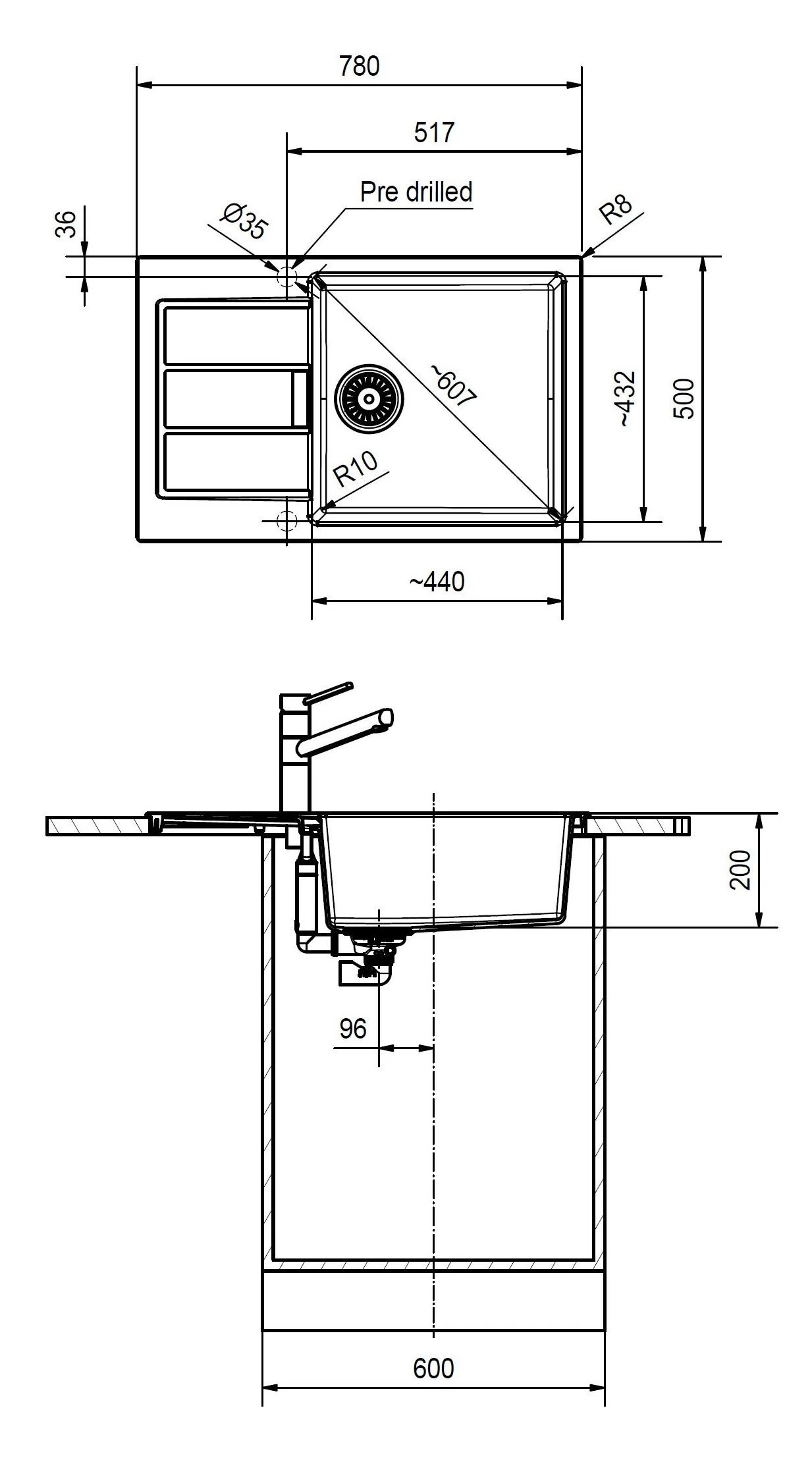 Franke SIRIUS - 2.0 S2D 611-78 Tectonite® Evier à Encastrer Avec Bac XL Blanc 4 Franke SIRIUS - 2.0 S2D 611-78 Tectonite® Evier à Encastrer Avec Bac XL Blanc – Image 2