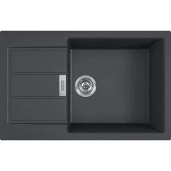 Franke SIRIUS - 2.0 S2D 611-78 Tectonite® Evier à Encastrer Avec Bac XL Noir