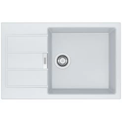 Franke Sirius SID 611-78 / 45 BB Evier De Cuisine 1 Cuve + Egouttoir Réversible, Tectonite® , Blanc (114.0504.169)
