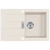 Franke Sirius SID 611-78 Evier De Cuisine 1 Cuve + Egouttoir Réversible + Bouton De Vidage, Tectonite® , Crème (114.0494.829)