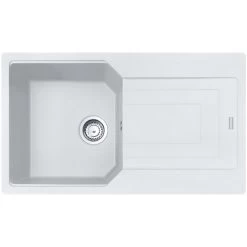 Franke Urban Evier De Cuisine 860x500mm, UBG 611-86, Egouttoir Réversible, Fragranit, Blanc (UBG611-86B)