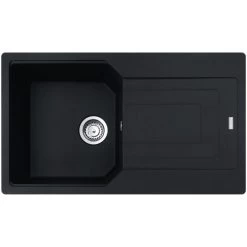 Franke Urban Evier De Cuisine En Fragranit +, 860x500mm, Egouttoir Réversible, Onyx (UBG611-86ON)